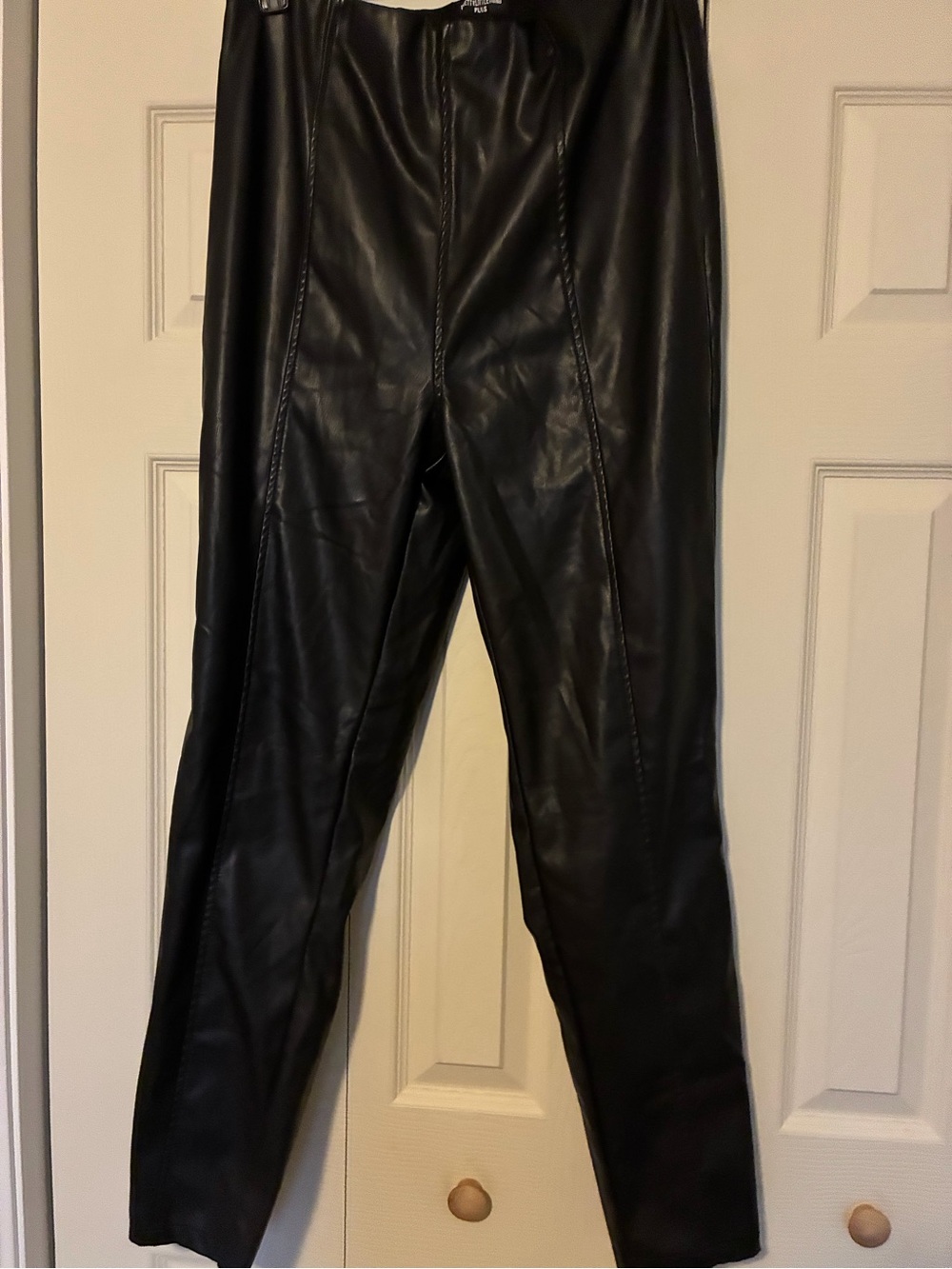 PrettyLittleThing Black Faux Leather Straight Leg Pants